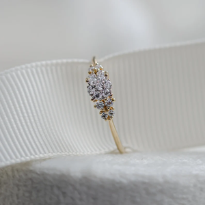 Bague de fiançailles élégante pour femme en or massif 14 carats avec grappe de diamants de laboratoire en argent, bijoux raffinés pour mariage, anniversaire, fête - Product Image 3