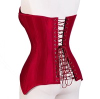 Alphatek Özel Tasarım Saten Korse Kadın Seksi Zarif Bordo Vintage Kulüp Stili İnce Sıkı Kontrol Seviyeli Steampunk Çevre Dostu Püsküllü