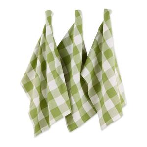 Anneau de parquet à carreaux simples brodé vert sauge filé 100% coton bio serviette de cuisine lin certifié GOTS imprimé livraison directe - Product Image 1