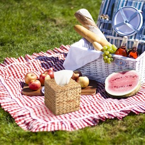 กล่องใส่กระดาษทิชชูทรงสี่เหลี่ยม ฝาปิดแบบทอ ทำด้วยมือ กล่องเก็บของ เป็นมิตรกับสิ่งแวดล้อม ของตกแต่งบ้านจากธรรมชาติ ขายส่งจากเวียดนาม - Product Image 3