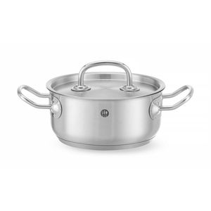 HENDI Pentola Bassa da Cucina 1.4L con Coperchio 160x75mm, Casseruola - Product Image 1
