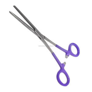 Pinza Hemostática Medivolve de 7 Pulgadas, Recta, Mango Morado con Agarre de Vinilo, Acero Alemán, Manual, Reutilizable, Grado Médico Quirúrgico - Product Image 3