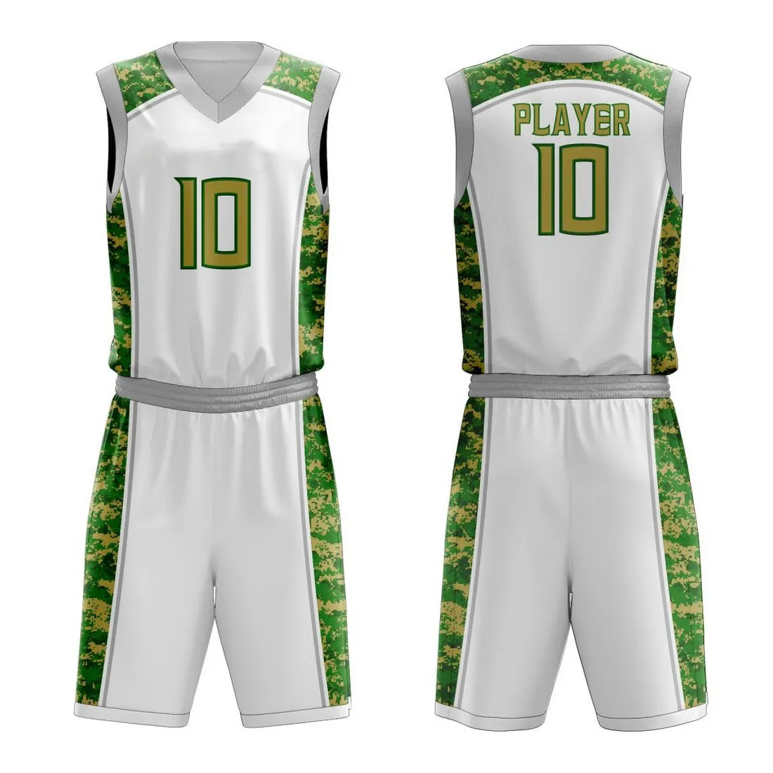 PromotionOEM maillots de basket-ball personnalisés Shorts Sublimation blanc et or uniformes de l'équipe de basket-ball porter