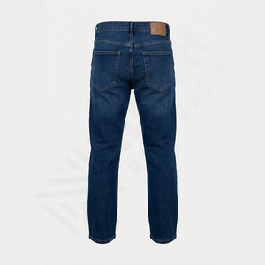 Jeans en denim pour homme, coupe slim, respirant, taille mi-haute, jambe droite, avec trou décoratif, fournisseur en gros, conception personnalisée - Product Image 2