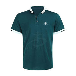 Meilleur prix Hommes Slim Fit pour Polo T-shirts Nouveau Design 100% Coton Respirant Brodé Solide Motif Tricoté Tissu - Product Image 2