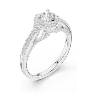 Anillo de Compromiso con Halo de Diamantes de Laboratorio Redondos Brillantes de 1.19 CT para Mujer, Claridad VVS-VS EF, Oro de 18K, 14K, 10K y Plata 925 - Product Image 4