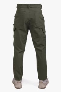 Pantalon tactique décontracté toutes saisons pour hommes, couleur noire, tissu en toile imperméable en coton, taille élastique, poids moyen, taille plus - Product Image 3