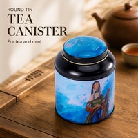 Vente en gros de pots en métal hermétiques avec couvercle intérieur, boîte ronde de luxe pour le thé, les boissons, les aliments en conserve, les bonbons à la menthe, l'emballage du safran