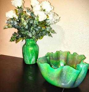 Saladier en résine fait à la main VERT Vaisselle durable pour usage domestique à des fins multiples pour le stockage de fruits ou de cadeaux - Product Image 2