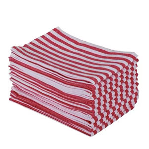 Juego de 6 toallas desechables de secado rápido 100% algodón a rayas personalizables para golf o cuidado del coche técnica tejida - Product Image 1