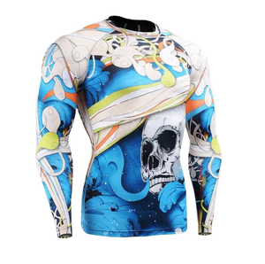 Good Quality Custom Compression Rash Guard MMA Set Sublimation <b>Printed</b> Rashguard Bjj for Men Customizable Mma Rashguard - Product Image 1