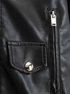 Chaqueta de Motociclista de Cuero PU Genuino para Hombre, Estilo Vintage, Grabado de Piel de Serpiente, Transpirable, Cuello Alto, Bolsillo Delantero, Color Personalizado - Product Image 6