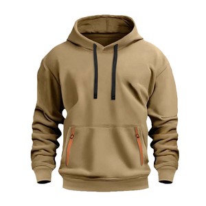 Wholesale Color-blocked Lambskin Hooded <b>Pullover</b> <b>Jacket</b> Trendy Fleece Cotton Warm Windbreaker Streetwear Hoodie - Product Image 3