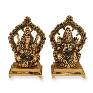 Ganesha Lakshmi estatua Ganesh Murti ídolo modelo con Diya para Diwali casa templo Oficina Mandir templo artículos de regalo