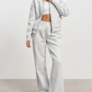 เสื้อฮู้ดผ้าฟลีซและกางเกงแฟลปเปอร์สำหรับผู้หญิงใส่สบายระบายอากาศได้ดีปกติมีซิปสองทางและโลโก้ด้านหน้า - Product Image 4