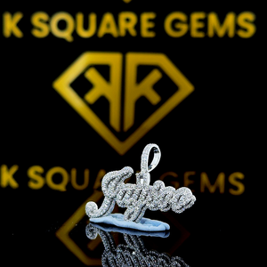 Lettre personnalisée Hip Hop pendentif, personnalisé votre lettre porte-bonheur, pendentif nom Hip Hop pour hommes, pendentif Moissanite, bijoux Ice Out Hip Hop - Product Image 2