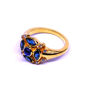 Anillos de cianita con piedras preciosas originales, estilo religioso chapado en oro para compromiso, regalo perfecto, anillos brillantes - Product Image 3