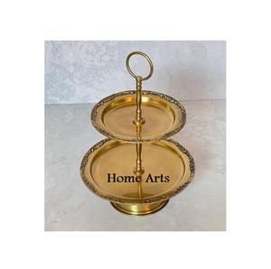Soporte de pastel de metal de 2 niveles de último diseño Soporte de chocolates de color dorado de Calidad exclusiva para uso en fiestas de bodas - Product Image 3