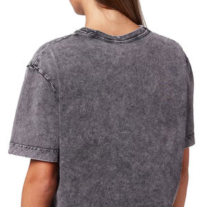 T-shirts pour femmes en coton épais, délavés à l'acide, écologiques, style vintage hip-hop, coupe ample, manches courtes pour l'été - Product Image 5