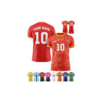 Camiseta de Fútbol Personalizada de Alta Calidad, Uniforme con Nombre de Equipo, Número y Logotipo, 100% Poliéster, Secado Rápido, Manga Corta, Verano