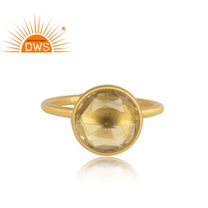 แหวนพลอยบุษราคัมเลมอนธรรมชาติดีไซน์ทำด้วยมือเครื่องประดับแบบปรับได้ - Product Image 3