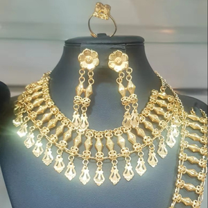 Conjunto de pendientes de collar de cobre chapado en oro de 24 quilates de moda Vintage de inspiración italiana enviado directamente a EE. UU. Francia España Turquía Comoras - Product Image 1