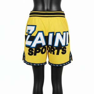 Shorts de Baño de Nailon Premium de 180 g/m², Color Naranja, con Pedrería Termoadhesiva, Cintura Jacquard Personalizada y Franja Lateral - Product Image 2