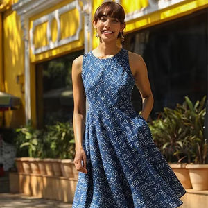 Nueva moda Vestido de algodón bohemio Estampado floral Bloque de mano Impreso Ropa de verano Dulce Suministro ODM para damas de honor Casuales - Product Image 1