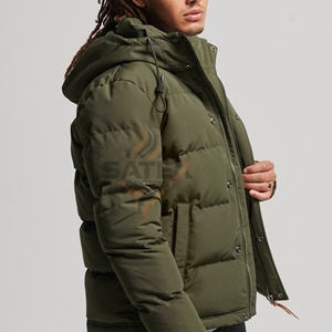 Chaqueta Acolchada para Hombre, con Capucha, Transpirable, Resistente al Viento, Material de Poliéster, Cuello Alto, Cierre de Cremallera, Impresión Personalizada en la Parte Delantera - Product Image 2