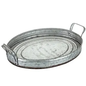 Bandeja de Servicio Rectangular de Metal Galvanizado Estilo Rústico, Tamaño Personalizado al por Mayor, Logotipo Personalizado, Se Acepta OEM/ODM, para Uso en Hogar, Hotel y Restaurante - Product Image 2
