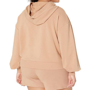 Customizable Cotton Cropped <b>Hoodie</b> for Women Breathable Women's Clothing-Wholesale Manufacturer with Blank Logo - Product Image 6