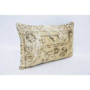 Luxury 16x24 Wool Pillow Beige Kantha Patchwork Woven Embroidered Vintage Fluffy Pattern <b>Print</b> <b>Cushion</b> for Sofa Floor Decorative - Product Image 3