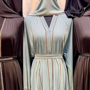 2024 Dubai hermosa ropa islámica tradicional negra para mujeres Arabia Saudita Abaya Dubai Abaya ropa musulmana ropa del Golfo - Product Image 1