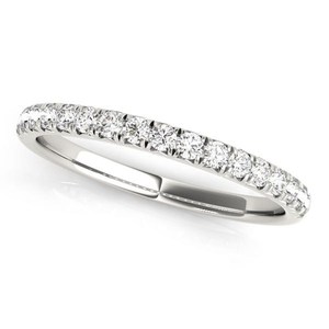 Bague demi-éternité en diamant rond cultivé en laboratoire, or massif 14 carats, bague de mariage classique, bijoux en or rose et blanc pour fiançailles - Product Image 3