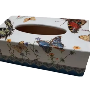 Elegante servilletero de metal pulido de cobre grande y caja de pañuelos Diseño rectangular simple Metal duradero de alta calidad - Product Image 1