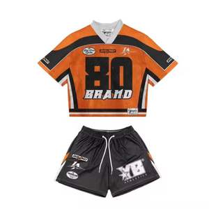 2025เสื้ออเมริกันฟุตบอลผ้าโพลีเอสเตอร์ปัก100% สีแดงและสีขาว - Product Image 4