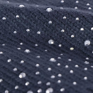 Luxury Rhinestone Winter <b>Beanie</b> for Women Premium Ribbed Knit Pom Pom Hat Wholesale Bling Letter B Designer <b>Skull</b> Cap - Product Image 4