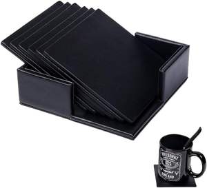 Posavasos de cuero de alta calidad Posavasos de cuero cuadrado personalizado con color único tamaño personalizado más vendido al mejor precio - Product Image 2