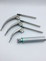 Set Laringoskop LED MCCOY Power Flexy-Tip Gagang Sedang Instrumen Bedah Baja Tahan Karat Termasuk Bilah # 2 # 3 # 4 Manual CE