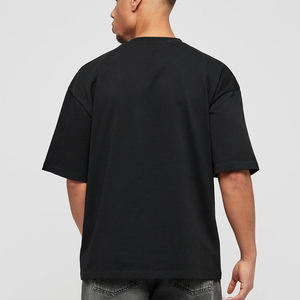 2025 recién llegado 100% algodón personalizado impreso Logo camiseta para hombres de alta calidad de gran tamaño Drop Shoulder Loose Fit Hip Hop camiseta - Product Image 5