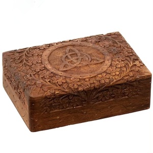 Eco-Friendly Heart-Shaped Wooden <b>Box</b> <b>for</b> <b>Gift</b> & Jewelry Storage 3D Hand Carving Polished Finish-Soft Interior <b>for</b> Delicate Items - Product Image 2