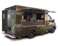 Camion de restauration mobile entièrement équipé, remorque de cuisine en acier inoxydable pour vente de rue, idéal pour hot-dogs et pizzas