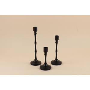 Portavelas cónico de aluminio de diseño elegante, acabado negro para boda, evento, fiesta, iluminación, decoración, juego cónico de velas - Product Image 1