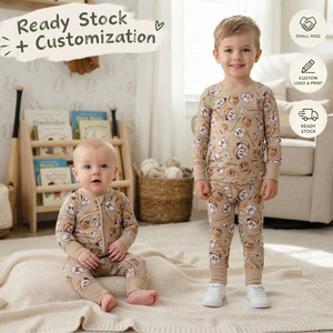 Ensemble pyjama bébé garçon manches longues kaki OEM/ODM/RTS, vêtements pour tout-petits, ensembles de vêtements pour bébés garçons, vêtements pour garçons - Product Image 1