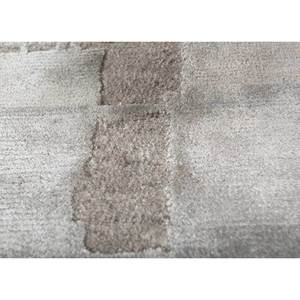 Tapis noué à la main en laine et soie de bambou Aiwb-3034, gris et noir, à motif abstrait, pour usage domestique - Product Image 3