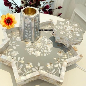 Ramadan nacre bois artisanat plateau Bakhoor brûleur pour la décoration intérieure arabe boîte de rangement encens Oud brûleur cadeau cadeau - Product Image 5