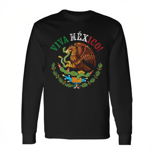 Camiseta de Manga Larga con el Escudo de México, Viva México, Duradera, Promocional, con la Bandera Mexicana - Product Image 2