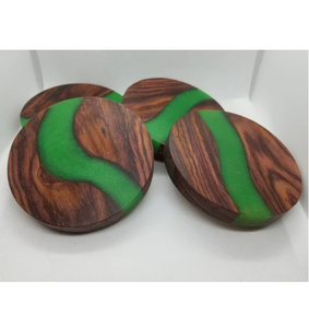 Posavasos de madera y resina para taza de té, posavasos creativo de té de madera maciza, juego de posavasos de resina epoxi al costo más bajo - Product Image 5