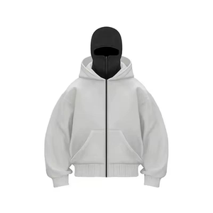 Sweat à capuche zippé pour homme avec logo personnalisé, orné de strass, poche unie, tissu polaire respirant à séchage rapide - Product Image 3