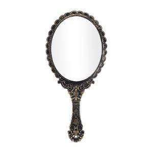 Antique Brass Handheld <b>Mirror</b> Vintage-Inspired Decorative Accent Piece - Product Image 4